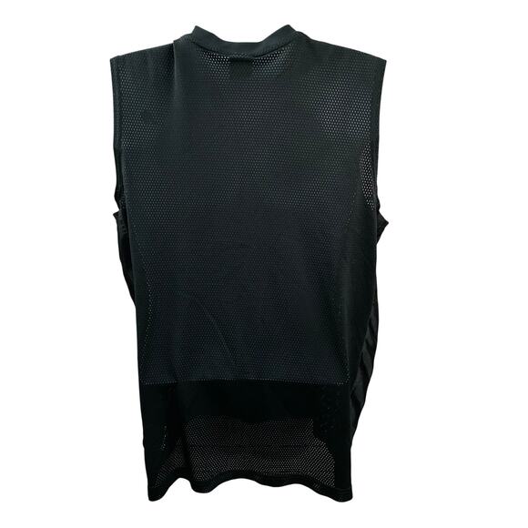 Nike Vintage Mesh Sleeveless Shirt Mens L Basketball Black Center Swoosh Y2K - Picture 2 of 9
